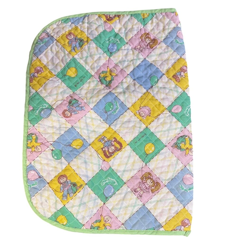 Vintage 1983 Cabbage Patch Kids Quilted Doll Sleeping Bag With Pastel Pattern & - Picture 7 of 12